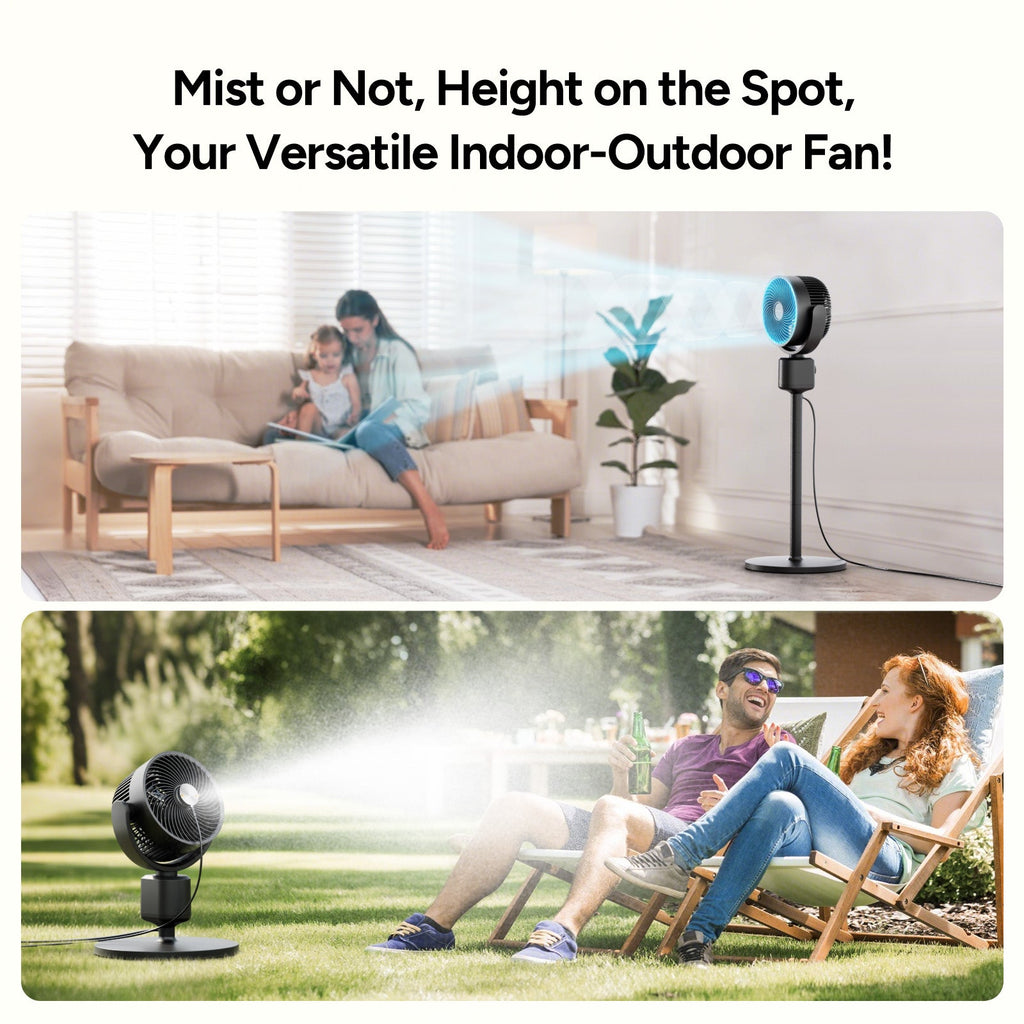 Adjustable Misting Fan | Portable Cooling Fan with Oscillation & Misting Kit | Ideal for Outdoor Comfort and Patio Use 1