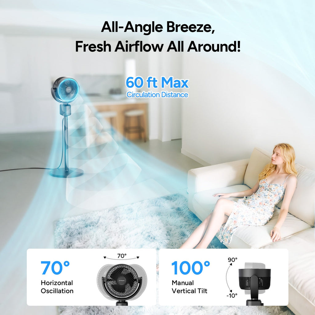 Adjustable Misting Fan | Portable Cooling Fan with Oscillation & Misting Kit | Ideal for Outdoor Comfort and Patio Use 3