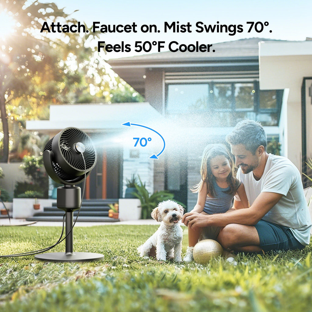 Adjustable Misting Fan | Portable Cooling Fan with Oscillation & Misting Kit | Ideal for Outdoor Comfort and Patio Use 4