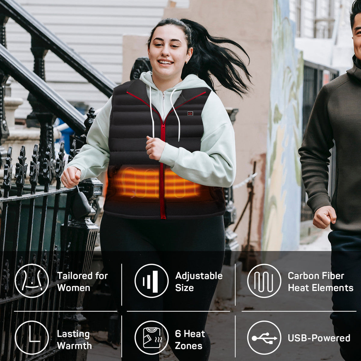 Classic Collection | Women's Heated Vest with 6 Heating Zones | Black Vest for Ultimate Warmth and Comfort 7