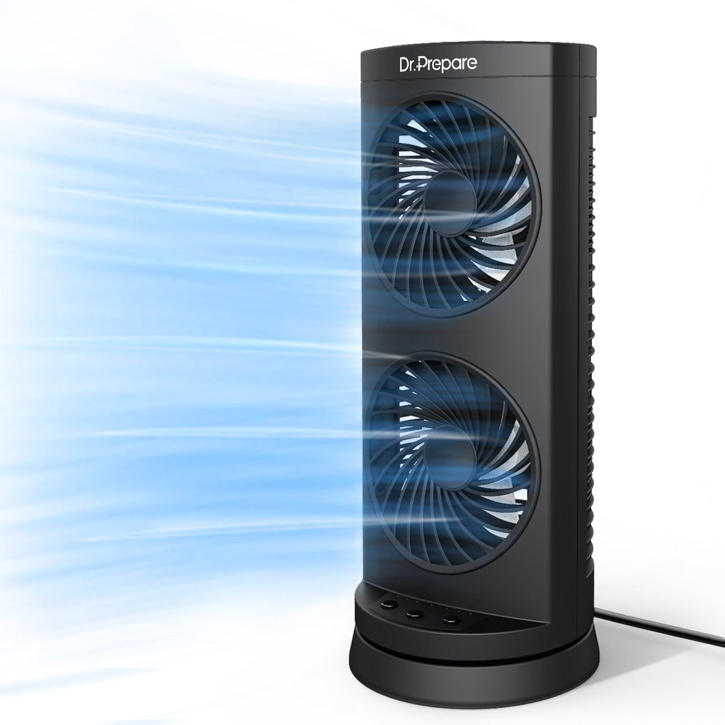 Compact Dual Oscillating Tower Fan | Whisper-Quiet Cooling & Auto-Off Timer for Efficient Airflow in Small Spaces 0