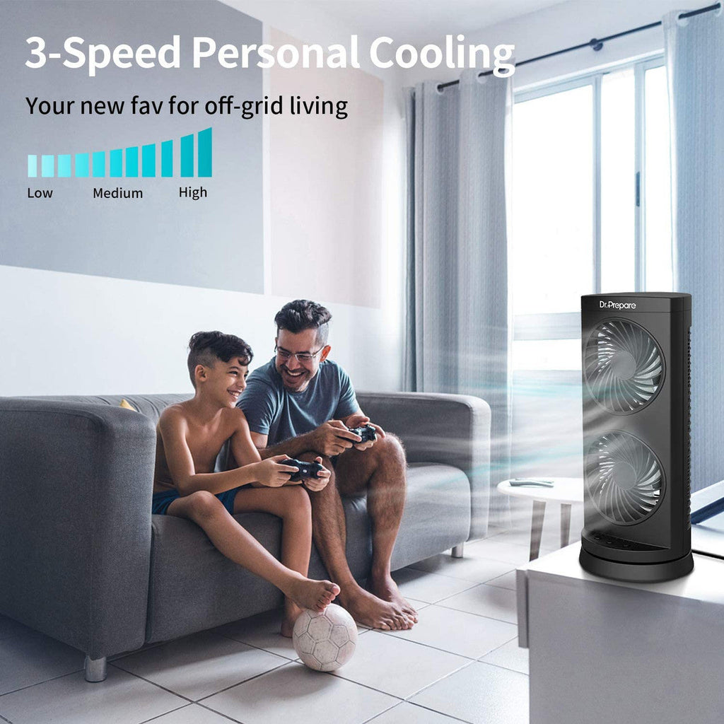 Compact Dual Oscillating Tower Fan | Whisper-Quiet Cooling & Auto-Off Timer for Efficient Airflow in Small Spaces 2