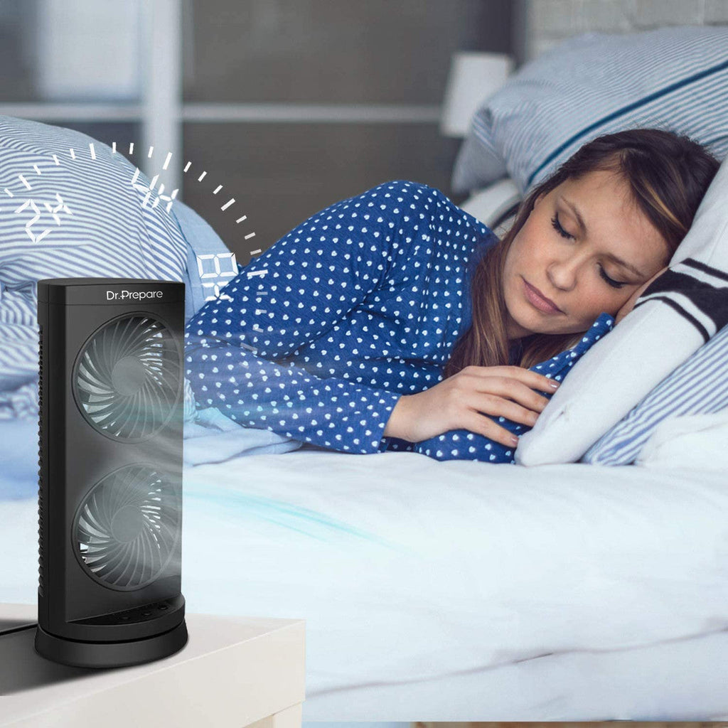 Compact Dual Oscillating Tower Fan | Whisper-Quiet Cooling & Auto-Off Timer for Efficient Airflow in Small Spaces 6