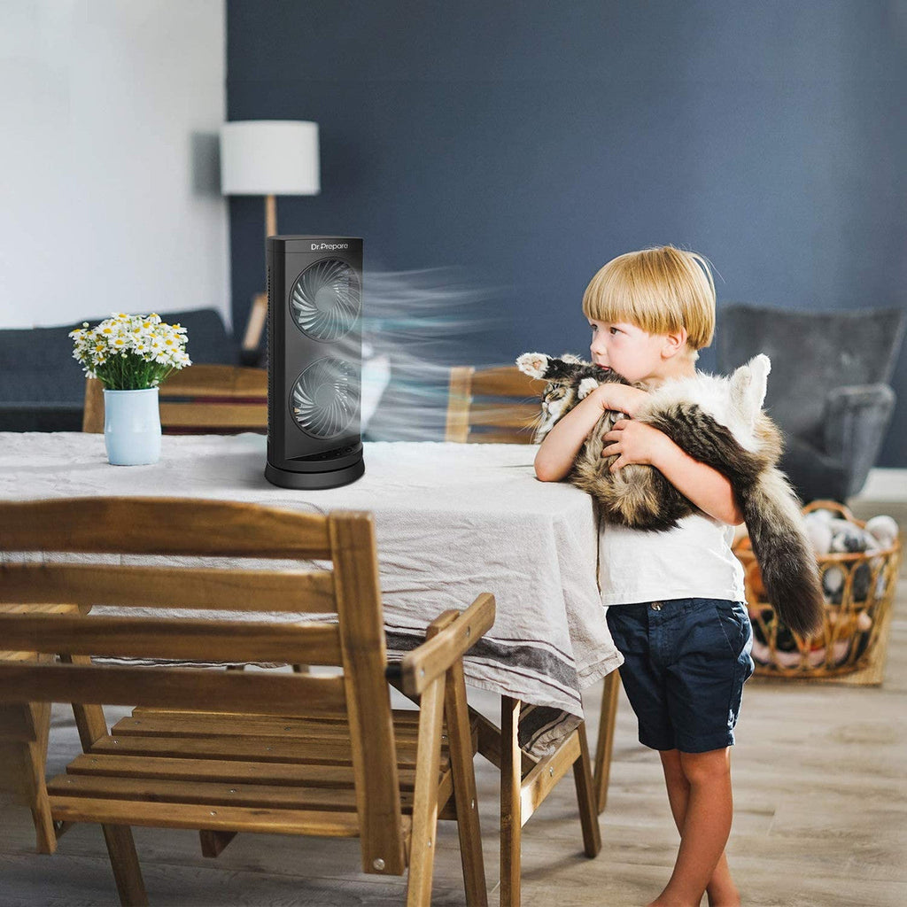 Compact Dual Oscillating Tower Fan | Whisper-Quiet Cooling & Auto-Off Timer for Efficient Airflow in Small Spaces 7