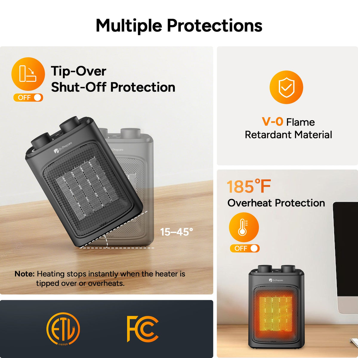 Compact Electric Space Heater | Adjustable Temperature Control | Portable and Energy Efficient Heater for Cozy Indoor Comfort 2