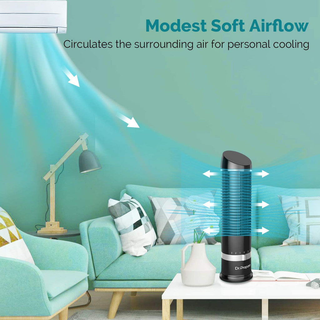Compact Oscillating Tower Fan with 3 Speed Settings & Quiet Operation | Ideal for Home and Office Cooling 4