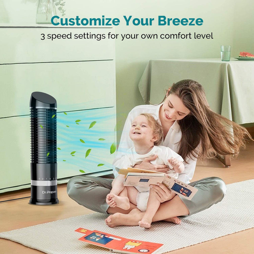 Compact Oscillating Tower Fan with 3 Speed Settings & Quiet Operation | Ideal for Home and Office Cooling 5