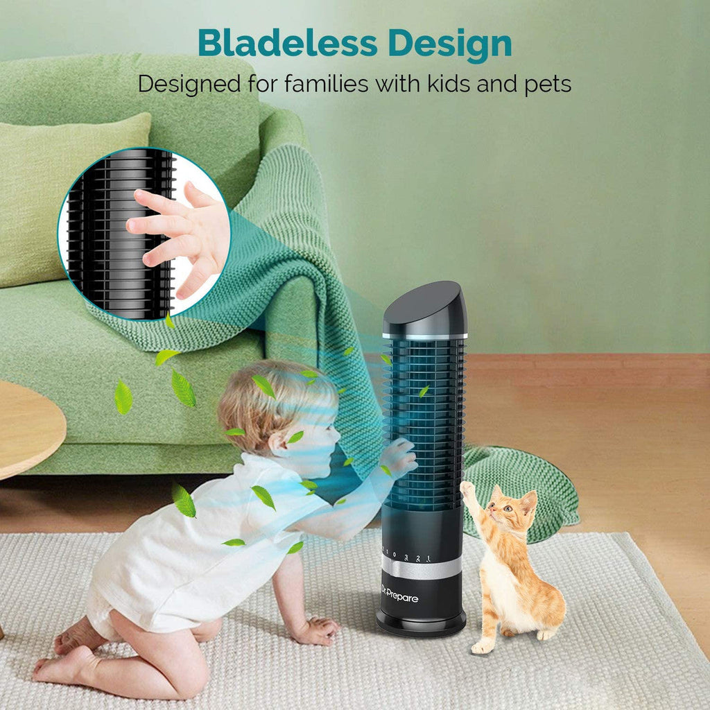 Compact Oscillating Tower Fan with 3 Speed Settings & Quiet Operation | Ideal for Home and Office Cooling 6