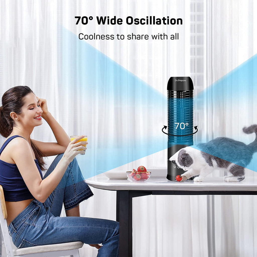 Compact | Tower Fan with 70° Oscillation & Touch Control | Customized Cooling for Small Spaces 4
