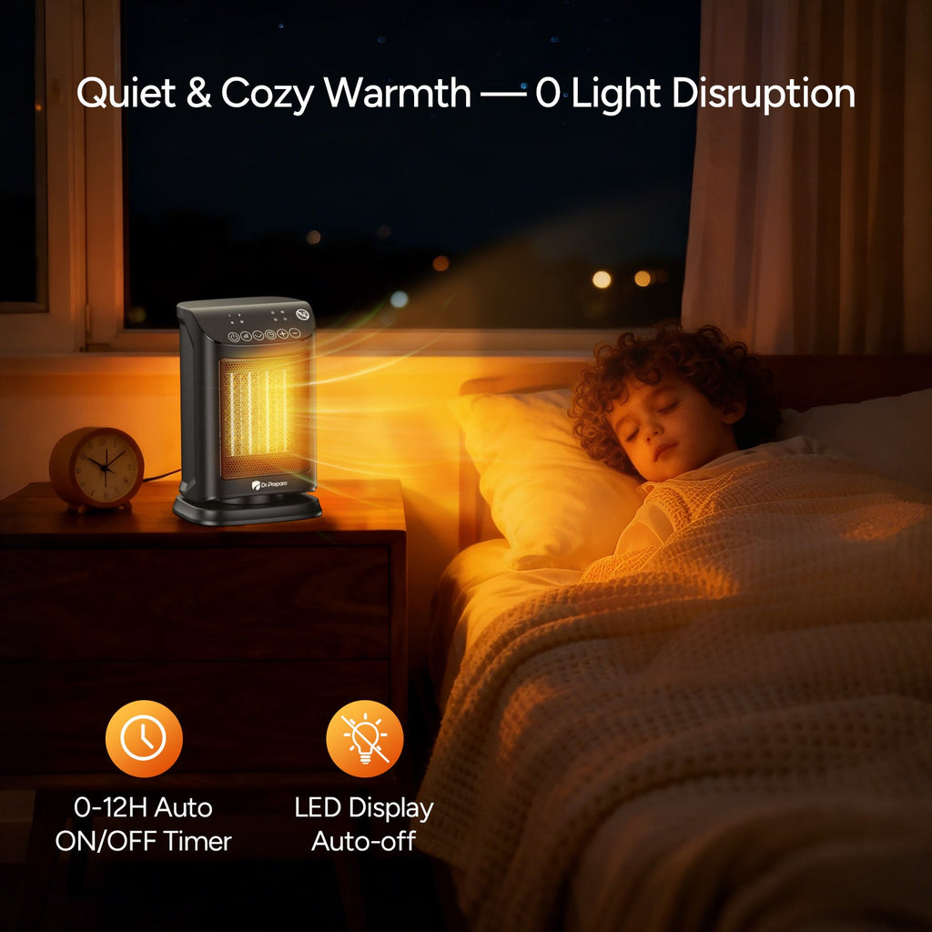 Efficient Space Heater | 1500W Portable Electric Heater with 70° Oscillation | Energy Efficient Design for Rapid Warmth 7