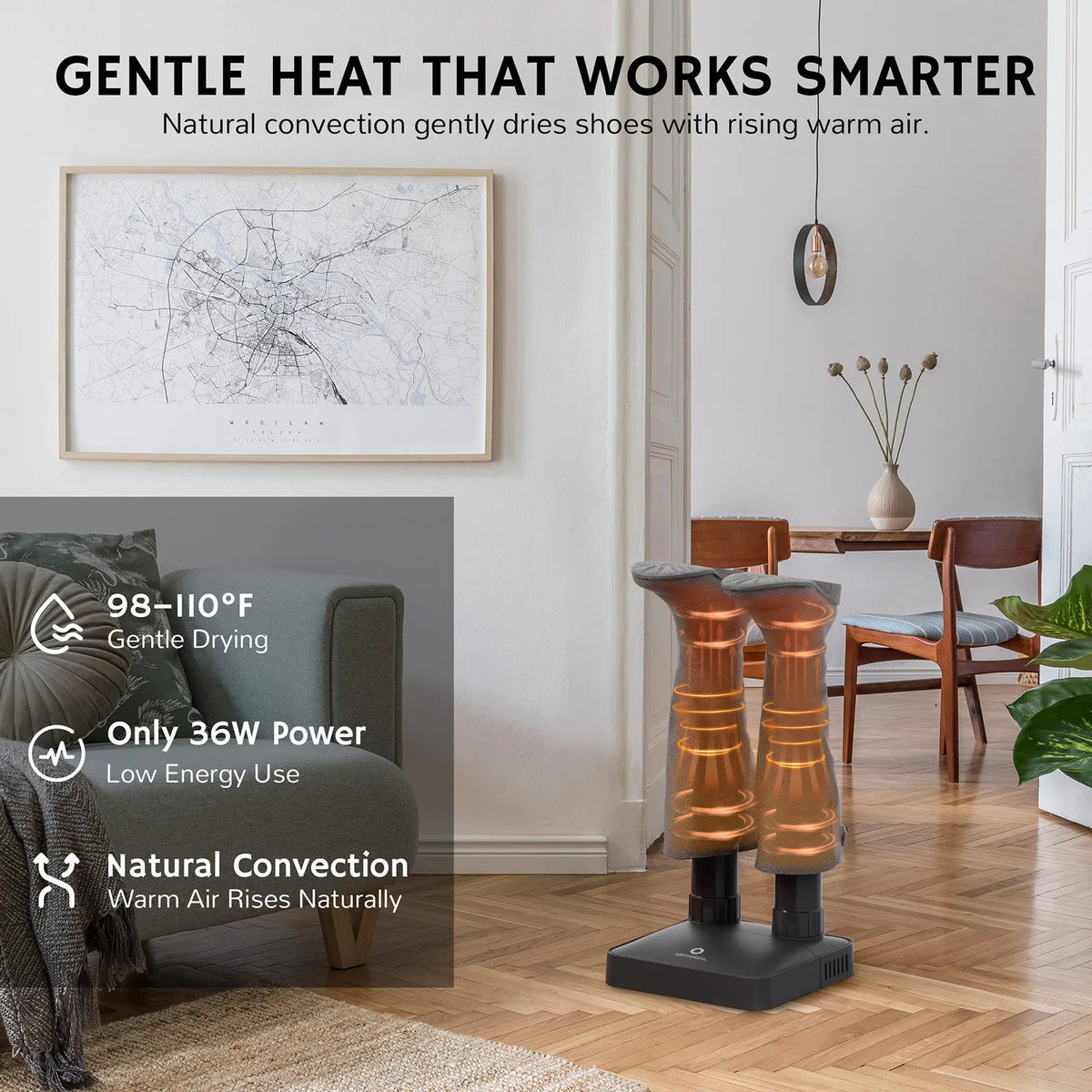 Gentle Drying | Portable Boot Dryer with Fanless Technology | Efficient Moisture Removal for All Footwear Types 1