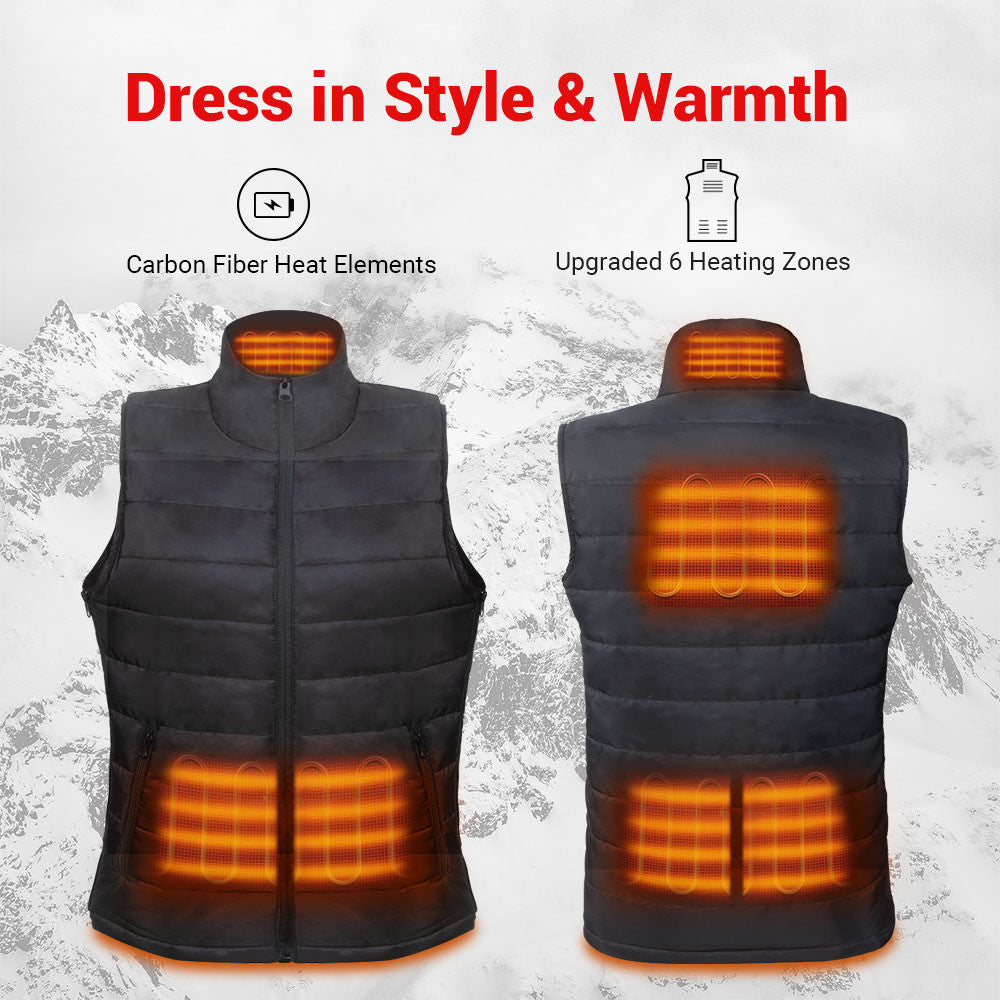 Heated Vest | Electric Quilted Vest with 6 Heat Zones | Adjustable Fit for Ultimate Warmth 3