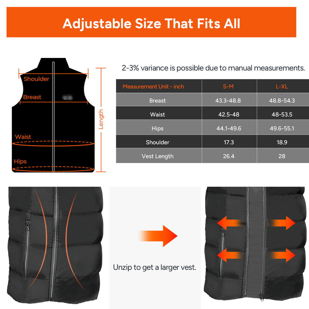 Heated Vest | USB Electric Heated Vest for Men with 10 Heating Zones | Adjustable Warmth for Ultimate Outdoor Comfort 4