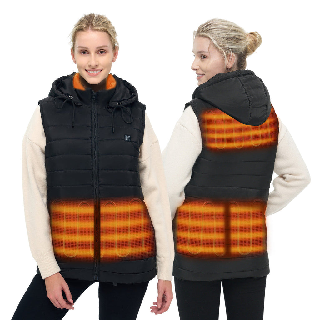 Heated Vest | Unisex Electric Vest with 6 Heating Zones & Removable Hood | Comfortable Outdoor Wear for Men and Women 1