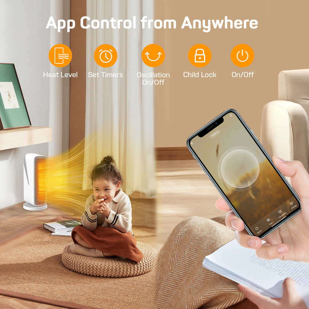 Smart Space Heater | Electric Ceramic Heater with App Control | Portable & Energy Efficient for Quick Home Heating 2