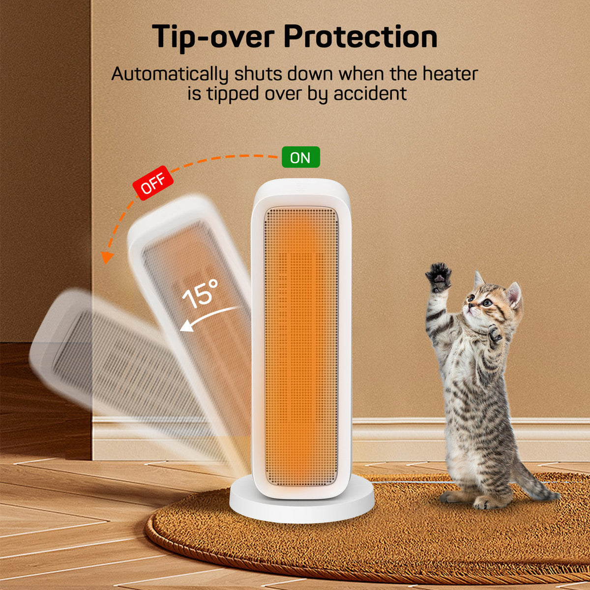 Smart Space Heater | Electric Ceramic Heater with App Control | Portable & Energy Efficient for Quick Home Heating 6