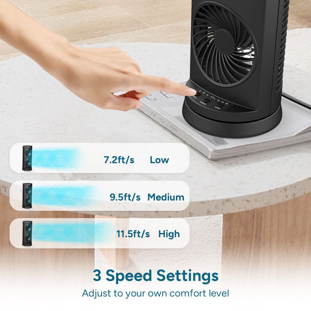 Upgraded Dual Oscillating Tower Fan with 110° Oscillation & USB Power | Compact Design for Enhanced Cooling 3