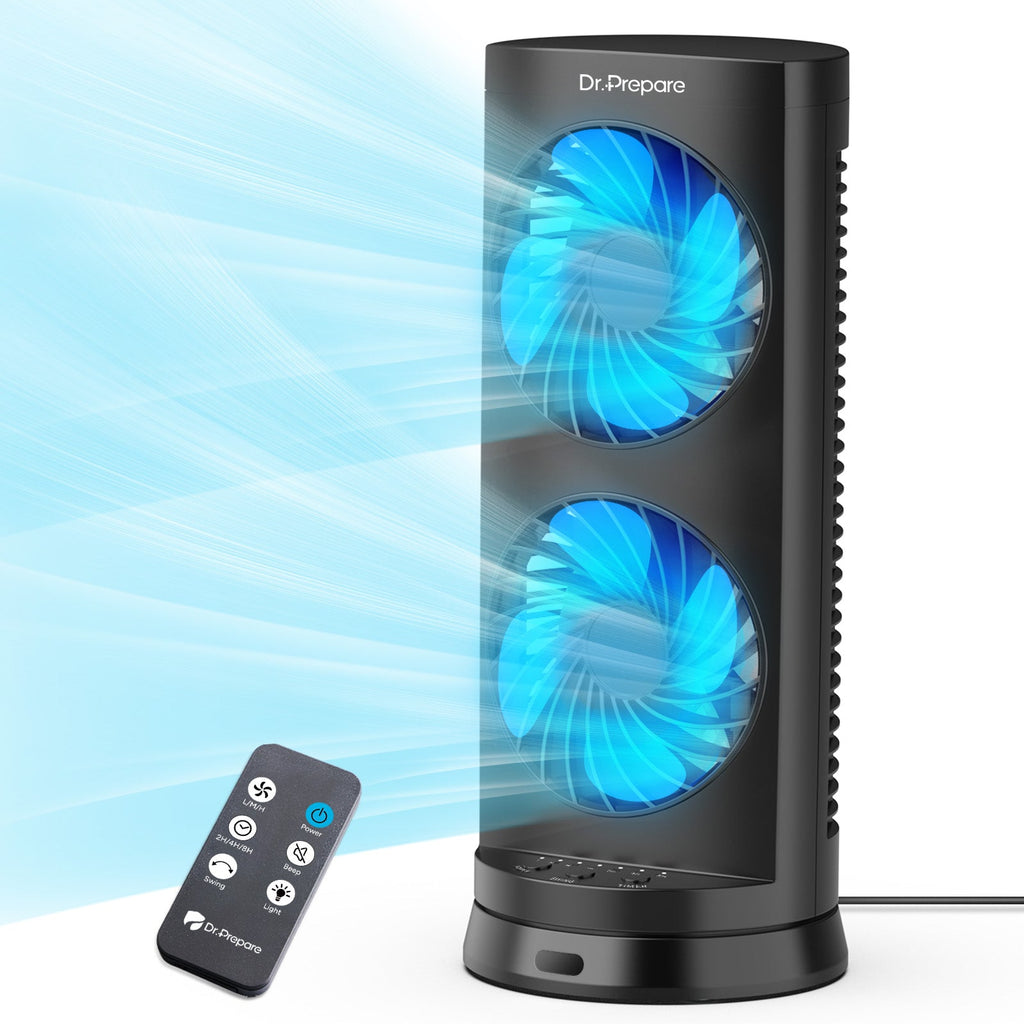 Upgraded Dual Oscillating Tower Fan with 110° Oscillation & USB Power | Compact Design for Enhanced Cooling 7
